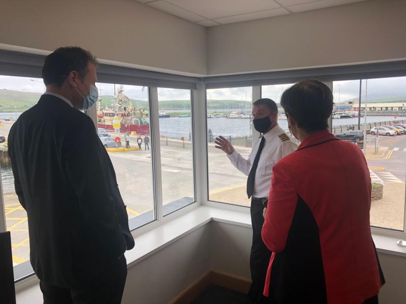 Minister Charlie McConalogue and Minister Norma Foley with the Dingle Harbour Master