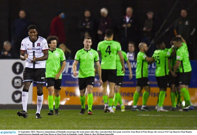 Finn Harps' Sean Boyd as at it again against Dundalk 