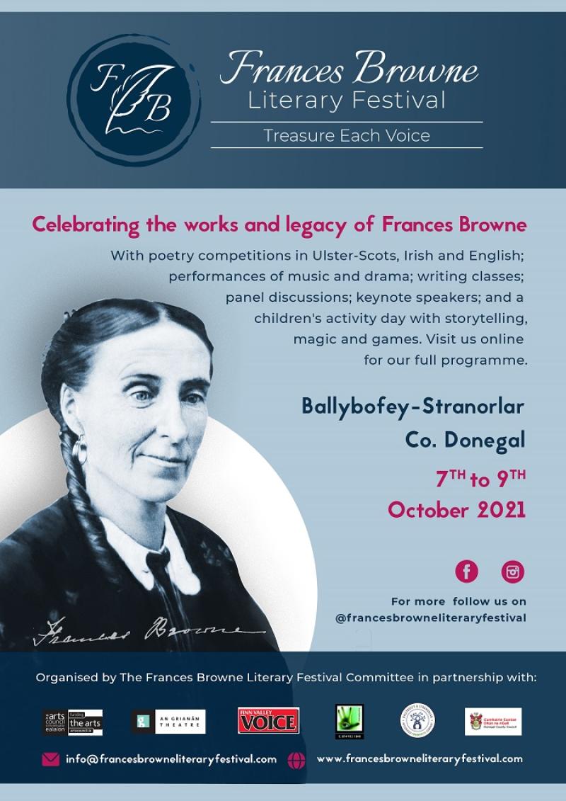 Frances Browne Literary Festival opens today in Ballybofey - Stranorlar 