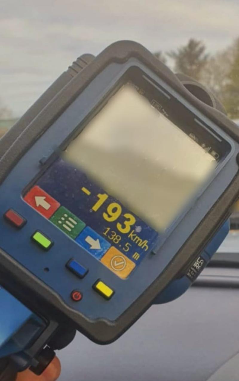 Driver arrested after being recorded travelling at 193km/h 