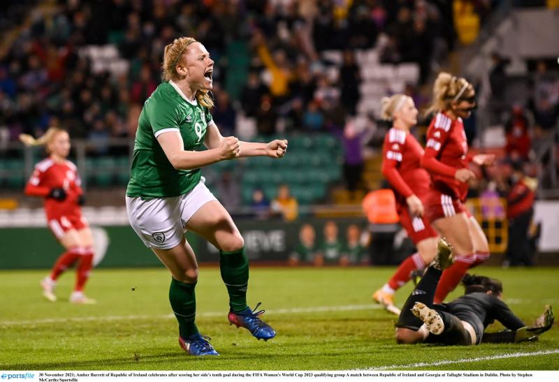 Amber Barrett nets record goal as Ireland rout Georgia