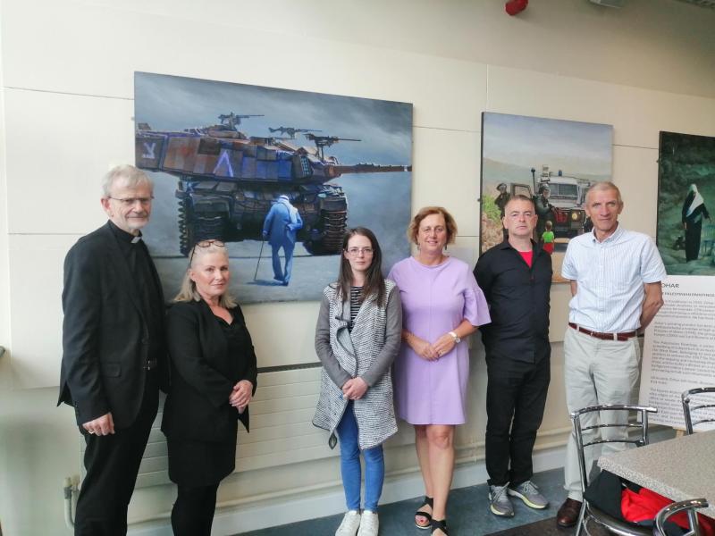 Bishop McGuckian visits Palestinian paintings exhibition