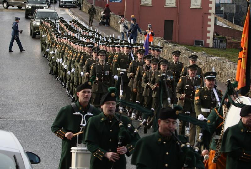 28 Inf Batt march to commemorate 100th anniversary of takeover of Finner Camp