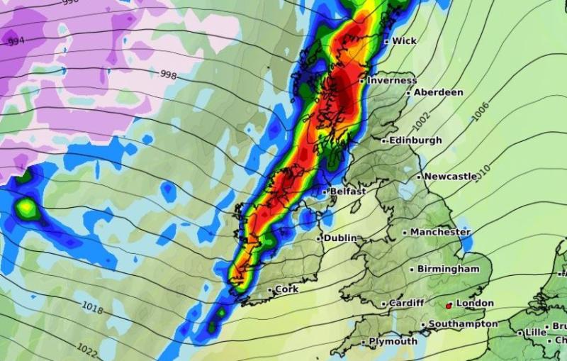 IRELAND WEATHER: Wintry showers and stormy weather in Met Eireann weather forecast for Ireland for the coming week