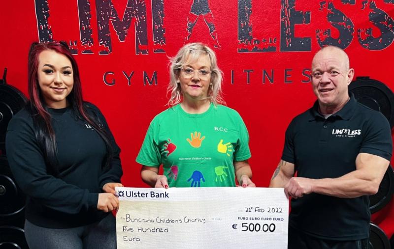 Limitless Gym donates funds to iCARE and Buncrana Children's Charity