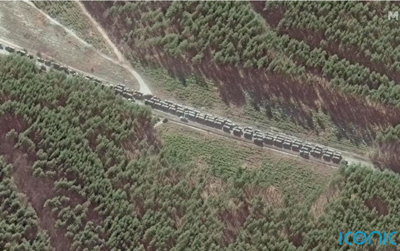 Aerial images show 65km long Russian military convoy close to Kyiv