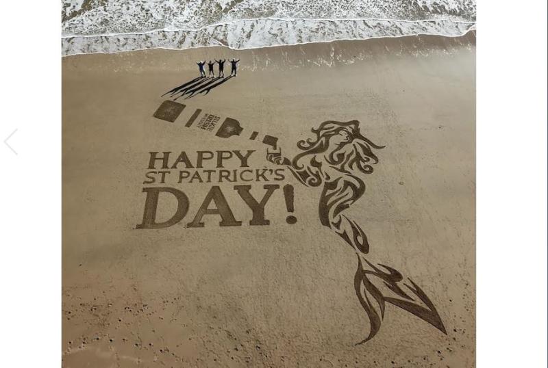 Unique sand artwork graces Silver Strand beach for St Patrick's Day