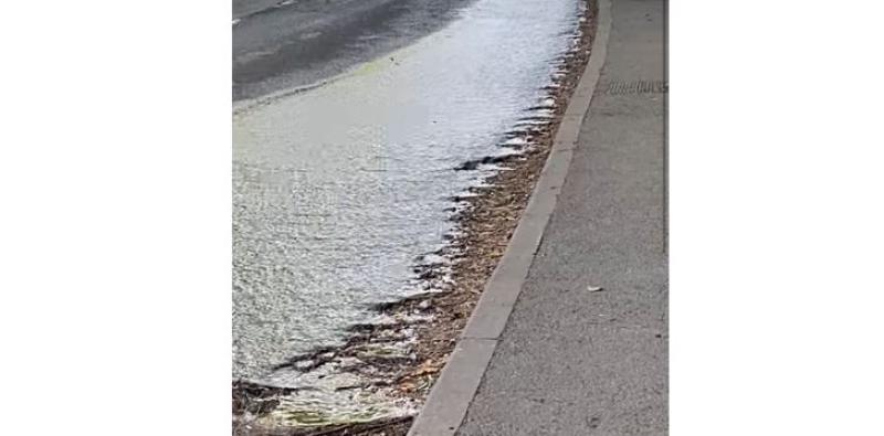 Burst water main leaves a mini-river running down Letterkenny road
