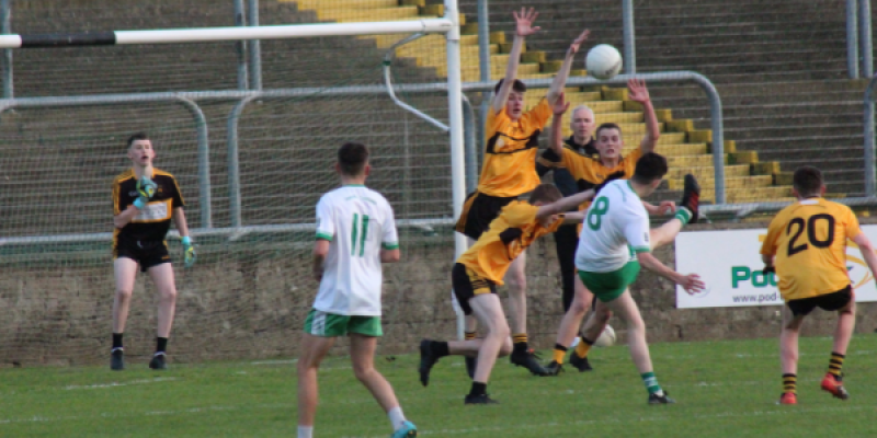 Sean MacCumhaills surge away from St Eunan’s in Northern Board League final