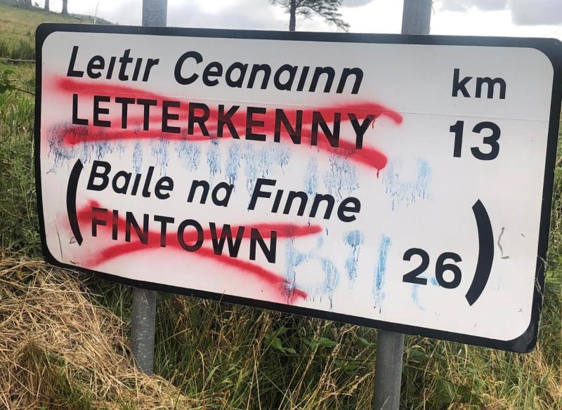 Cllr describes road sign defacement as 'vandalism' at tax payers' expense