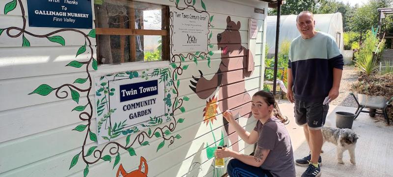 A splash of colour brightens up the  community gardens