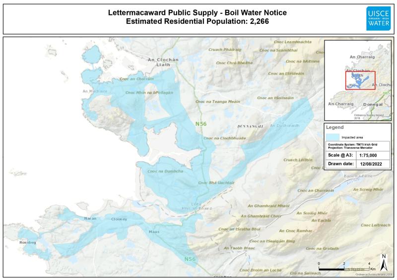 Boil water notice continues for Lettermacaward area 