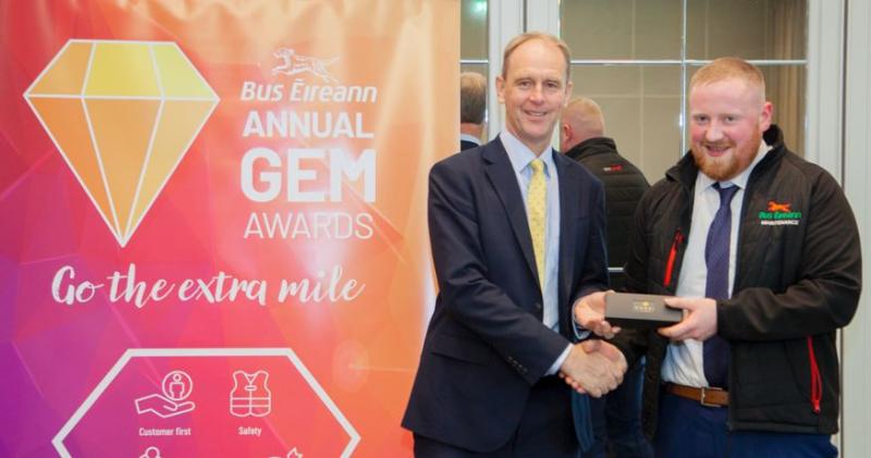 Lifford man recognised for going the extra mile at Bus Éireann’s regional GEM Awards