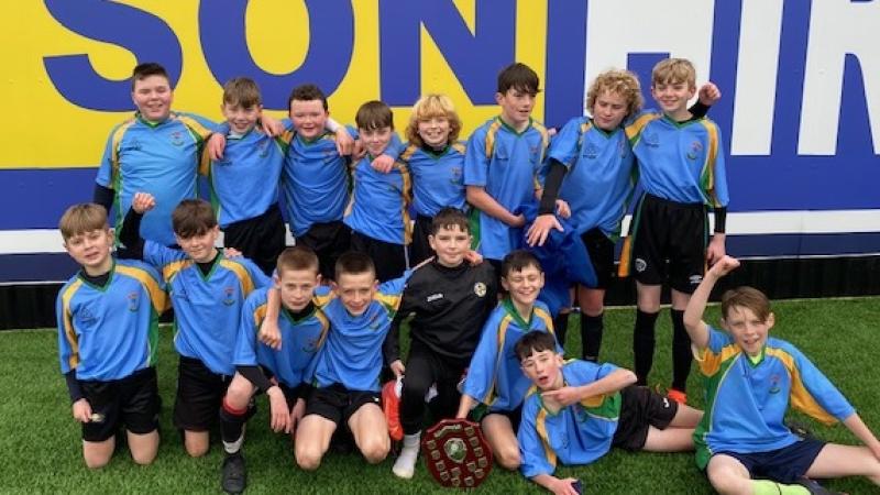 St Eunan's Raphoe NS celebrate victory in the Letterkenny Cup