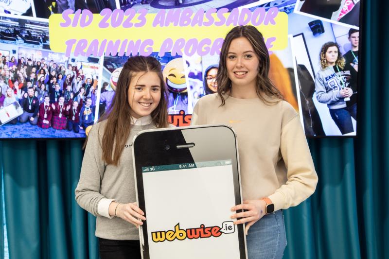 Donegal students Caoimhe Lafferty and Kayla McEleney take a leading role in promoting online safety