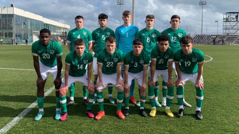 Finn Harps' Aaron McLaughlin in the thick of the action on Irish U-17 first start
