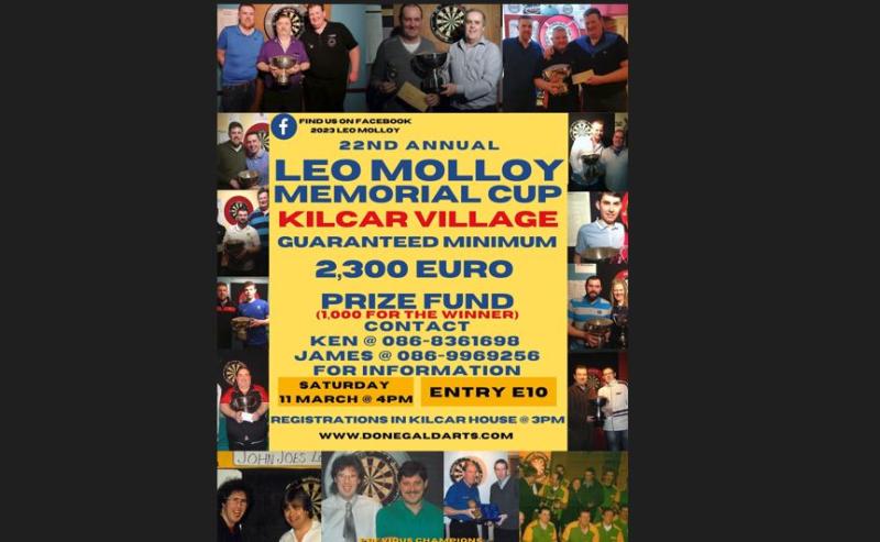 Leo Molloy Darts Tournament in Kilcar this weekend