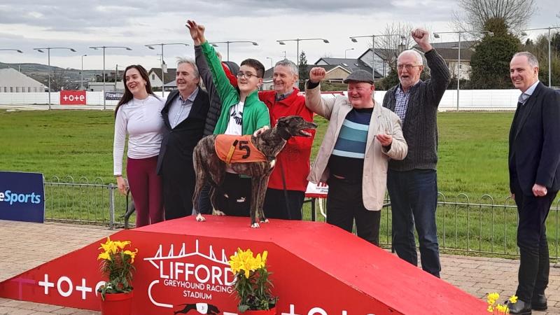 Cheers in the air as the traps finally reopen at Lifford Greyhound Stadium 