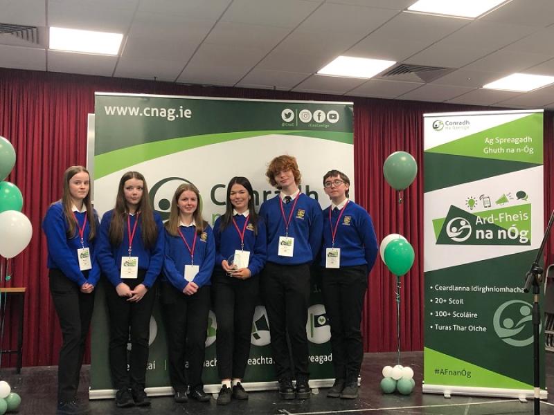 Most creative presentation award for Gairmscoil Chú Uladh students