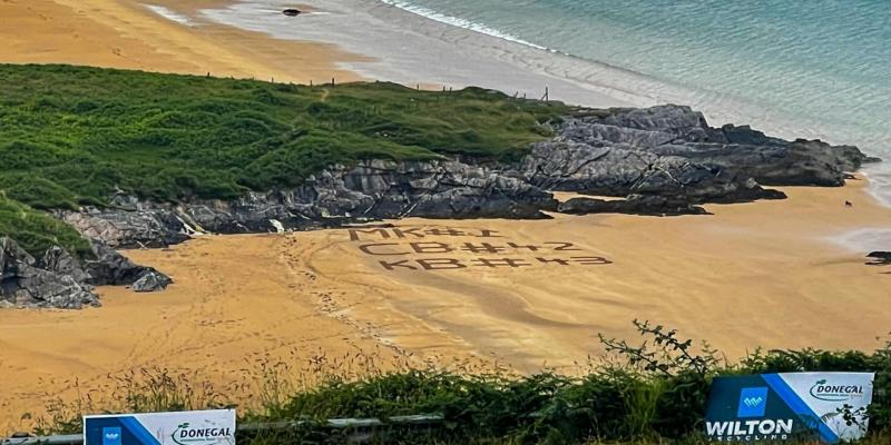 Donegal Rally: Tribute to iconic trio written in the sand at Knockalla