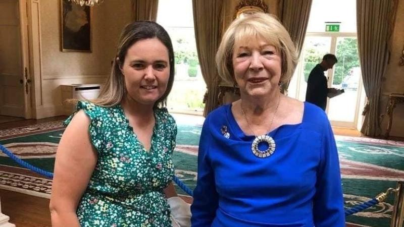 Donegal referee Siobhan Coyle welcomed at  Áras an Uachtaráin
