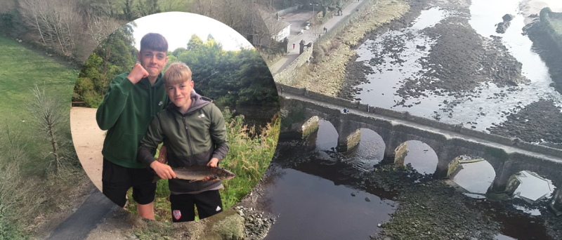Oisin Doherty and Danny McDaid land the Crana's first salmon