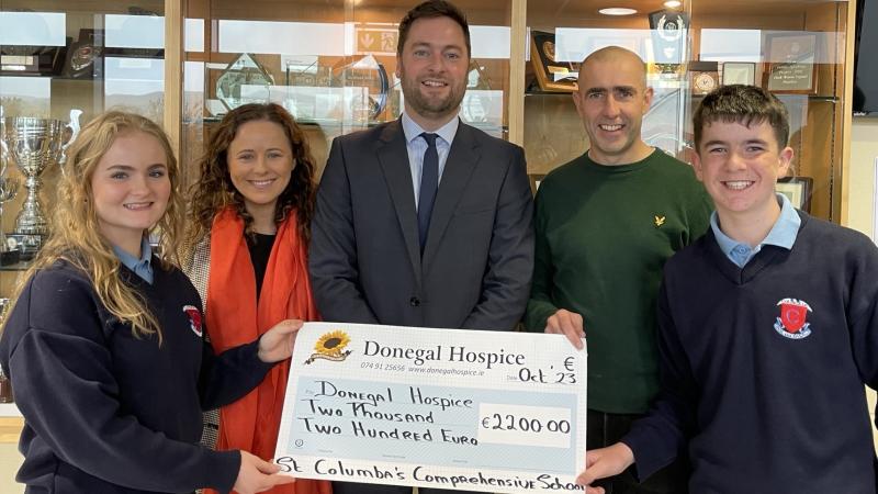 St Columba's Comprehensive School students raised over €2,000 for Donegal Hospice