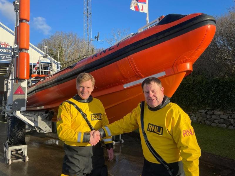 Lough Swilly RNLI congratulates latest inshore lifeboat helm, Barry Johsnton