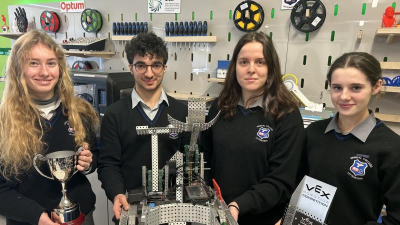Errigal College  show who the bright sparks are to win VEX Robotics final