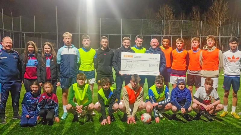 Donegal Town FC highlight mental health with cheque presentation to Jigsaw 
