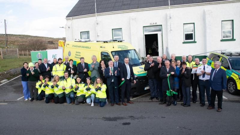 Delight on Arranmore with volunteers picking up certificates and a new ambulance 