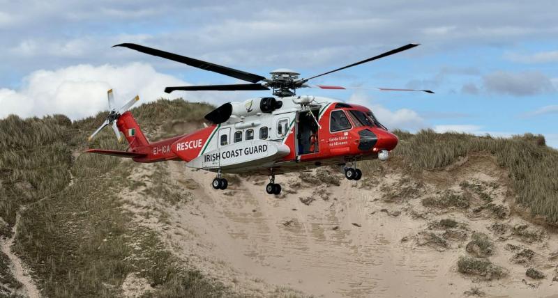 Coast Guard helicopter airlifts injured person from Carrickfinn
