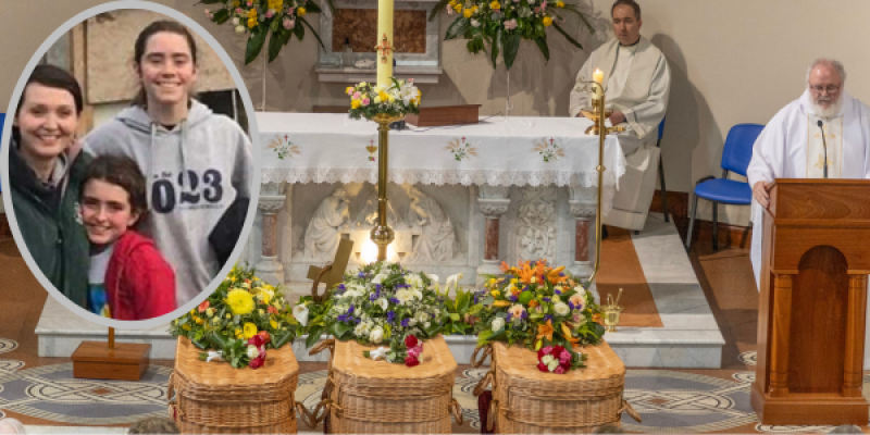 'My world is so empty', heartbroken man tells funeral of wife and daughters in Raphoe