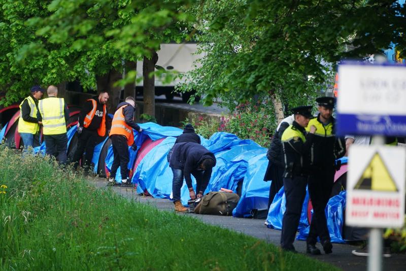 New Dublin migrant camp will be ‘moved on’, minister says