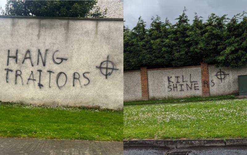 Gardaí investigating 'sinister' graffiti targeting Sinn Féin with threats to 'hang traitors'