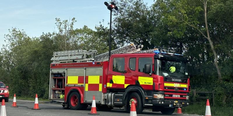 Car gutted by fire on busy stretch of N15 near Laghey