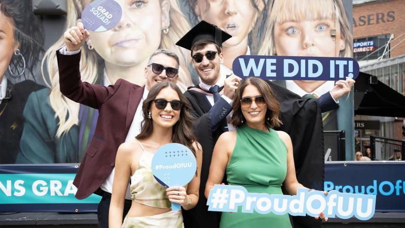 All smiles from the Donegal  contingent  at Ulster University graduation ceremonies