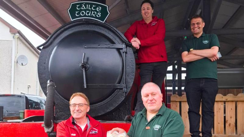 Táilte Tours make donation to Donegal Railway Heritage Centre
