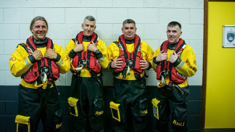 Bundoran RNLI crew in water saftey message at Croke Park 