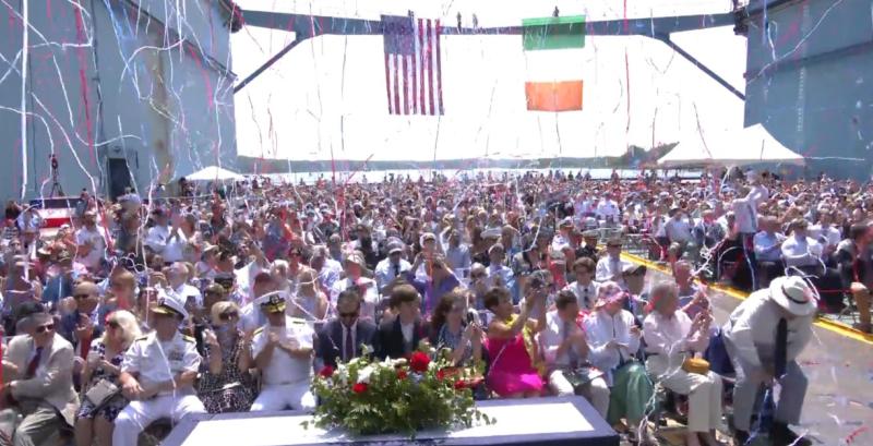 US Navy ship formally christened in honour of Irish man ‘born to be a Marine’
