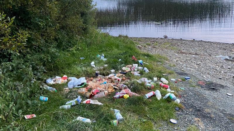 Disgusting sight as the banks of Gartan Lake left littered