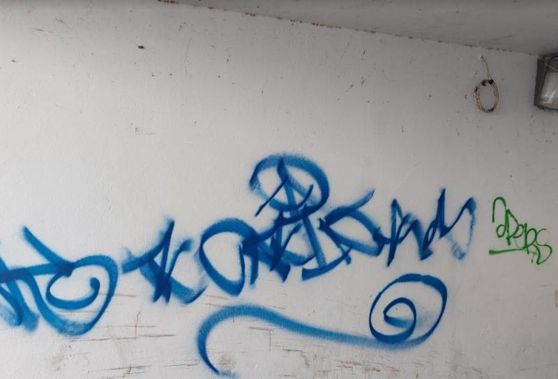 Business in Convoy defaced with graffiti by hooded pair
