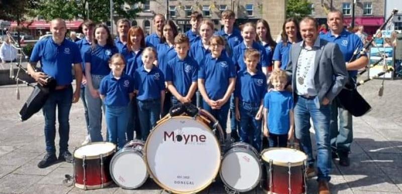 Moyne Pipe Band all set to entertain on Donegal Town's Diamond