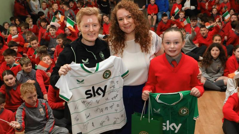 Eileen Gleeson visits Buncrana school after receiving letter