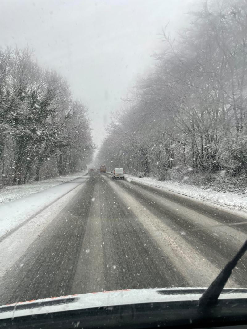 Snow has officially landed in Exeter 