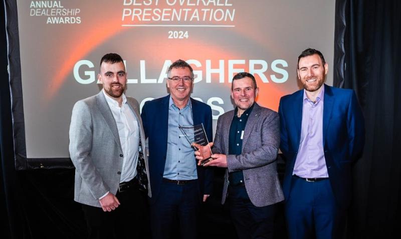 Ballybofey's Gallaghers Cars wins Best Presentation award at 2024 Dealership Awards