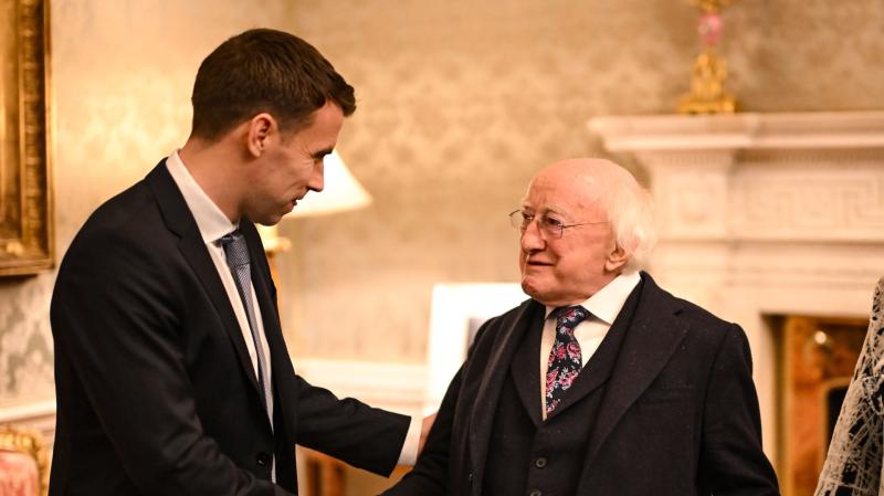 Presidential Distinguished Service Award for Seamus Coleman at Áras an Uachtaráin