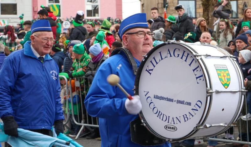 Senator Manus Boyle proudly beating the drum for his beloved Killaghtee
