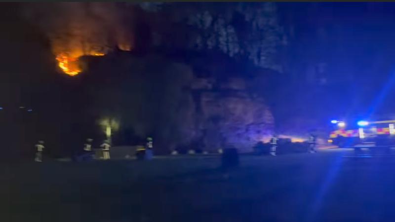 Emergency services tackle wildfire in Stranorlar 