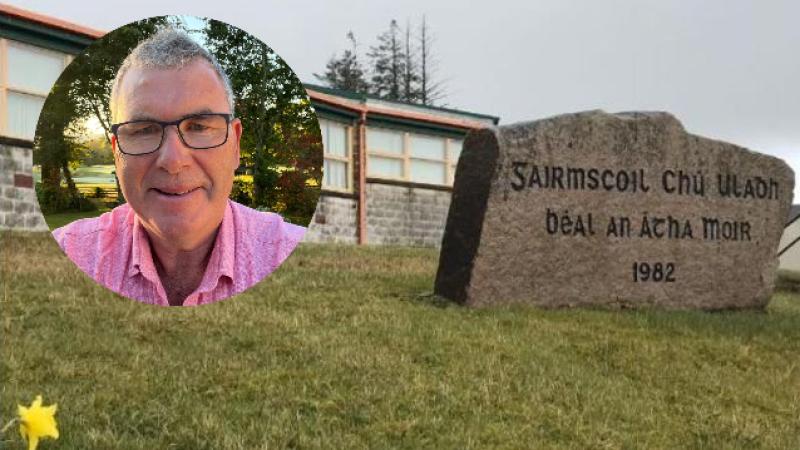Watch - Gairmscoil Chú Uladh bids fond farewell to teacher after 38 years